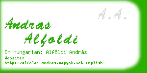 andras alfoldi business card