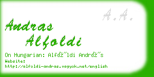 andras alfoldi business card